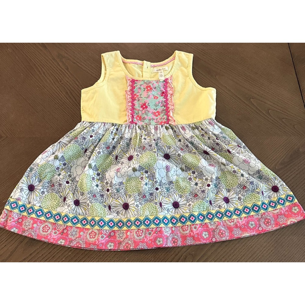 Matilda Jane Floral Shasta Friends Forever Girls Size 8 Yellow Tunic Dress